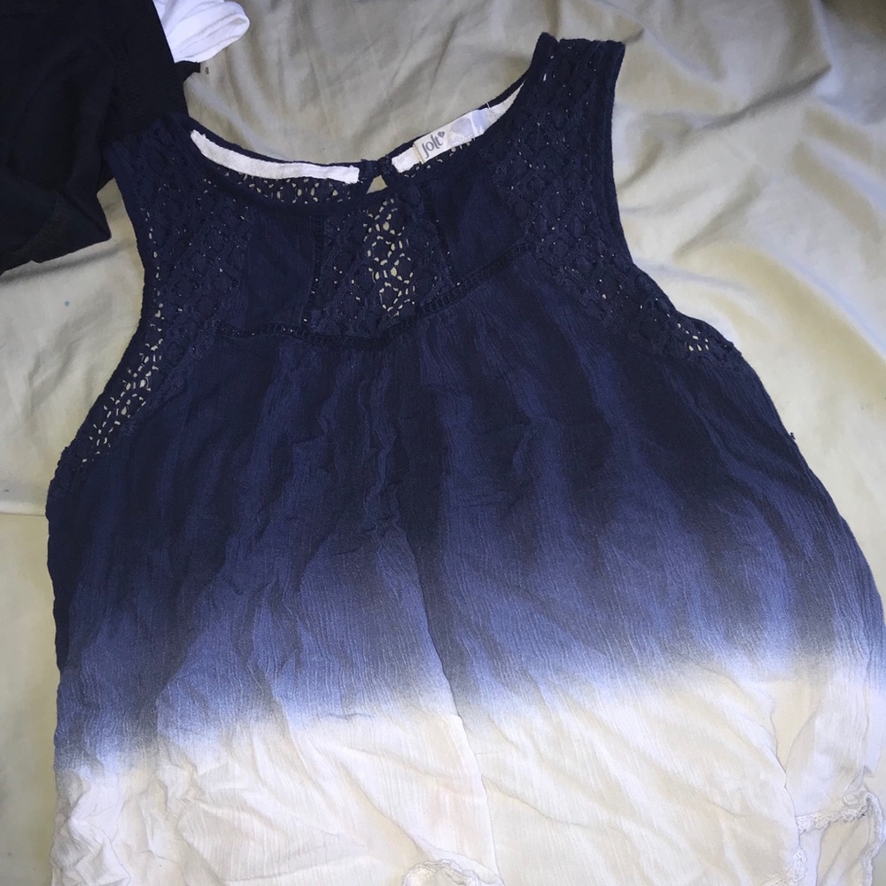 Blue and white blouse